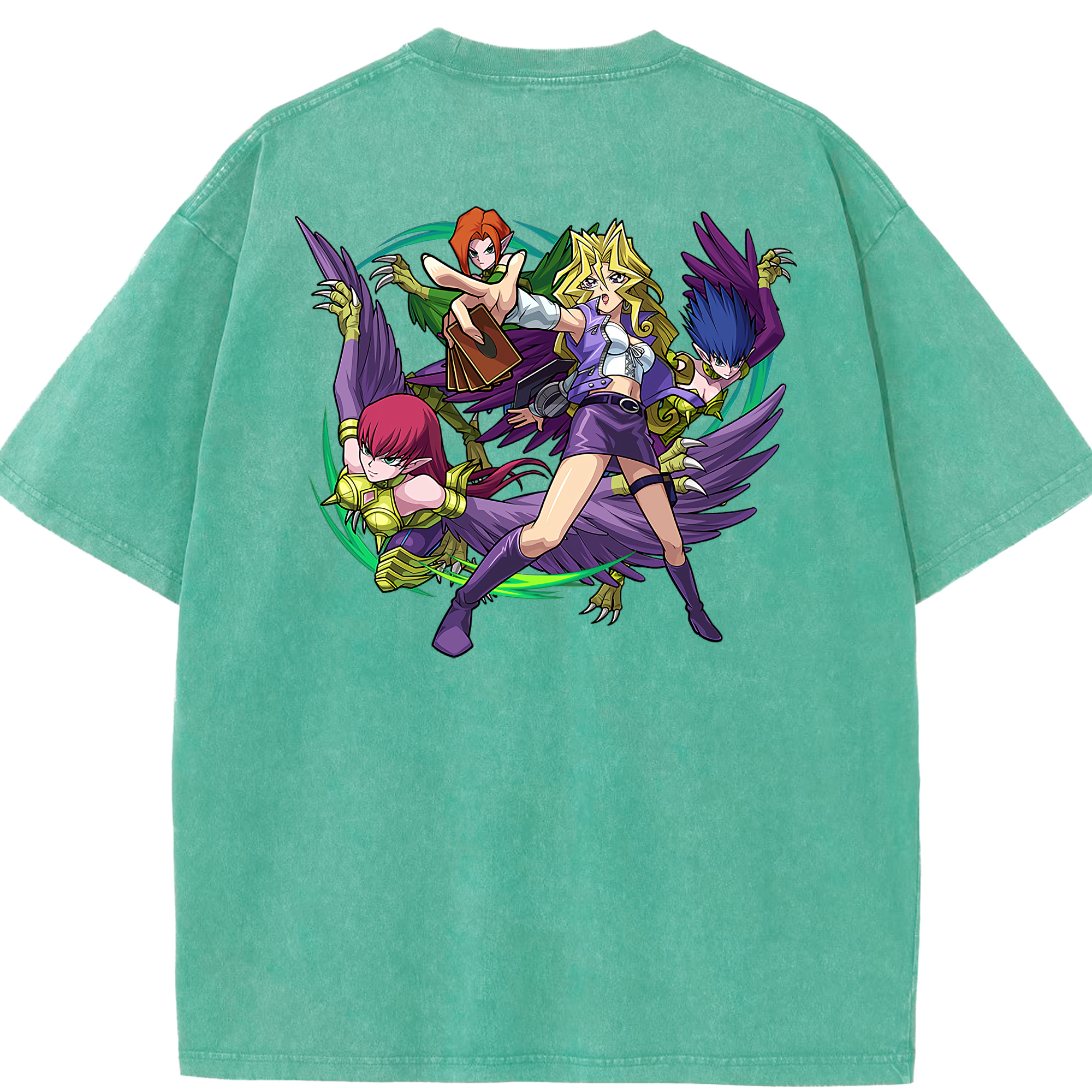 （画像用） 遊☆戯☆王 Yu-Gi-Oh! 綿100% ヴィンテージ風 半袖Tシャツ（背面プリント）